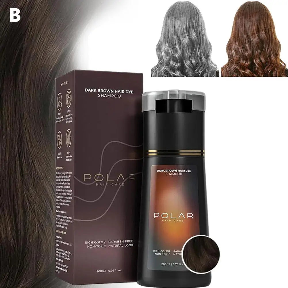 200ml Hair Dye Shampoo For Gray Hair Natural Hair Dye Kit Semi Permanent Hair Dye Shampoo For Women Men Black Brown Purple