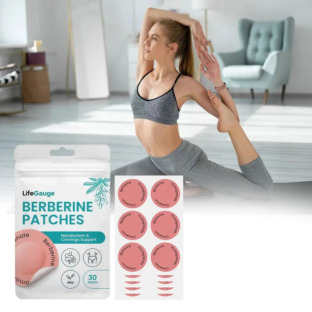 Berberine Transdermal Patches, Natural Metabolism & Cravings Support Patch, Gentle Nourishing Body Care Sticker for Daily Use