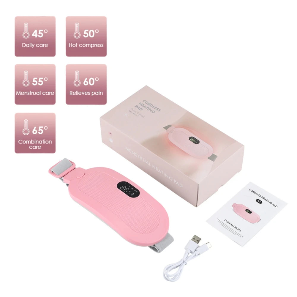 USB Menstrual Electric Heating Pad for Abdominal Vibration Massager Women Period Care Belly Heater Winter Warming Palace Belt