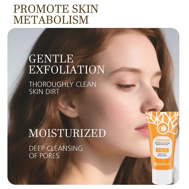 Orange Exfoliating Brightening Gel, Face Body Moisturizing Peeling Scrub, Deep Gentle Cleaning Pores, Remove Blackheads Exfoliat