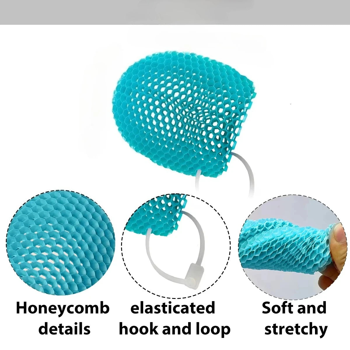 Honeycomb Exfoliating Shower Finger Caps, available in multiple colors, cleanses the skin and is safe, breathable and odorless.