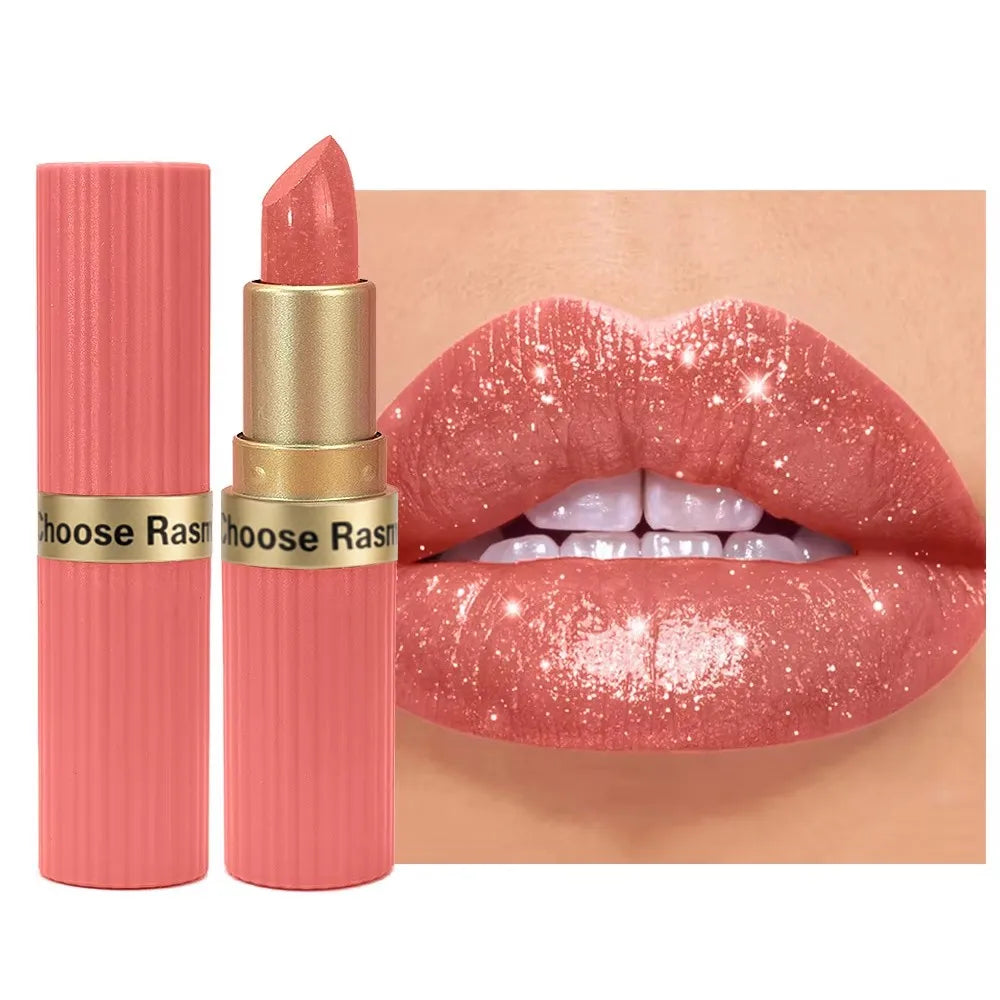 CHOOSE RASME 6 Colors Chocolate Bar Lipstick Makeup Pearl Matte Matte Not Easy to Fall out Matte Waterproof Lipstick