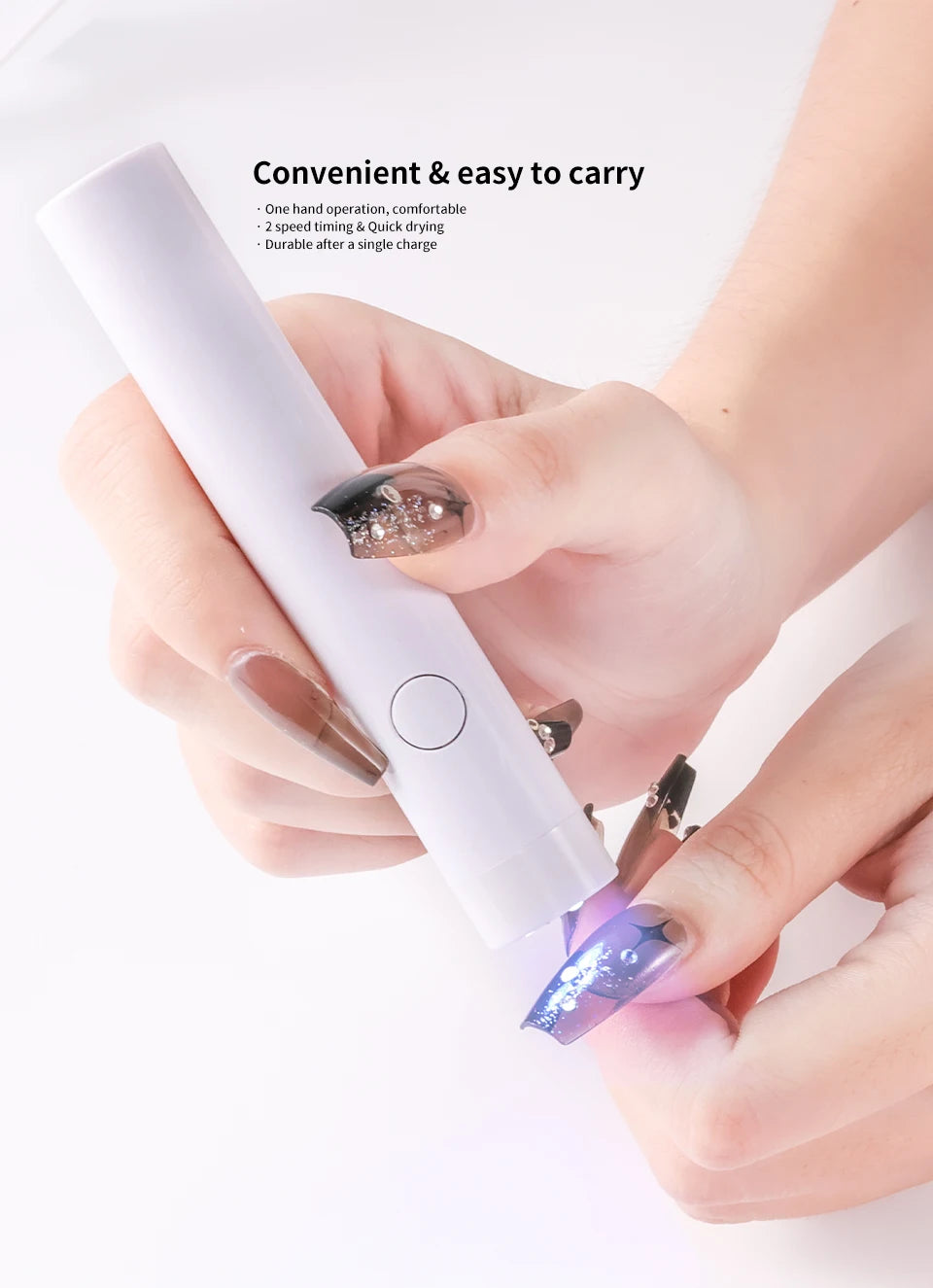 Portable Nail UV LED Lamp And LED Light Support Base Rechargeable for Nails Gel Polish Drying UV Lamp for Nails Art Desk Stand