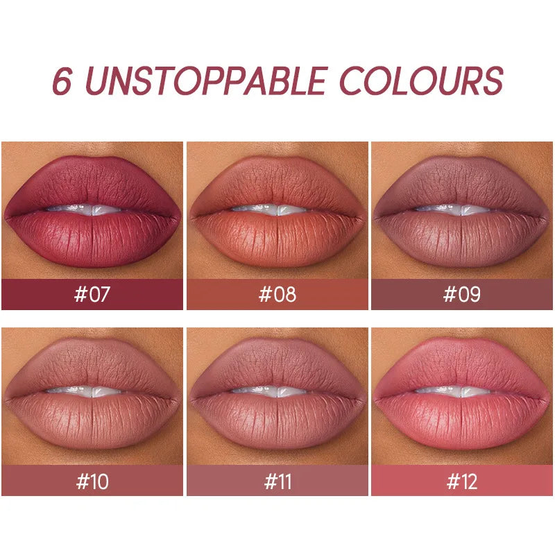 12 Color Matte Lipstick Set Long Lasting Nude Red Lipstick With Lipliner Not Dry Easy Coloring Lip Makeup Kit