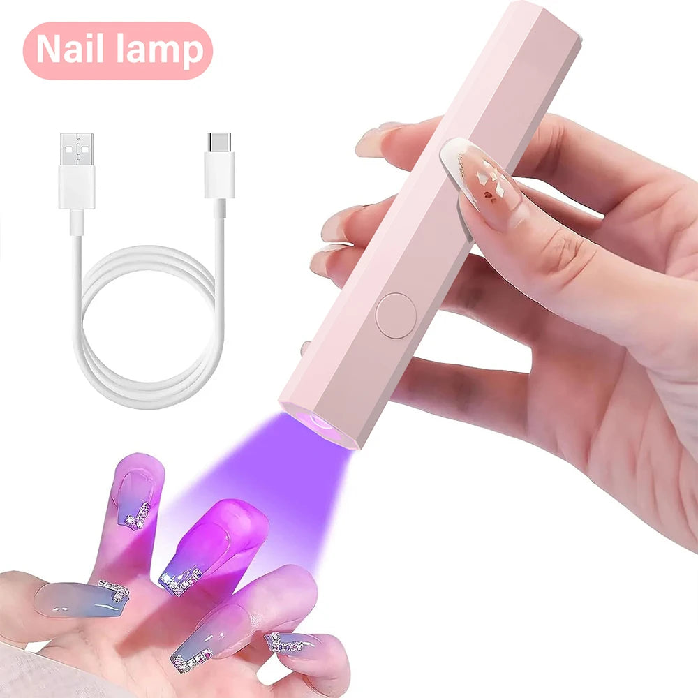 YIKOOLIN Convenient Rechargeable Nail Dryer UV LED Handheld Lamp Fast Curing All Gel Polish Mini Manicure Tool USB Portable Ligh