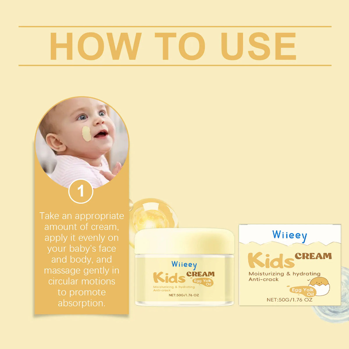 Anti-Cracked Facial Cream for Kids Deep Moisturize Nourish Strengthen Skin Barrier Soothing Dryness No Irritating Baby Bum Cream