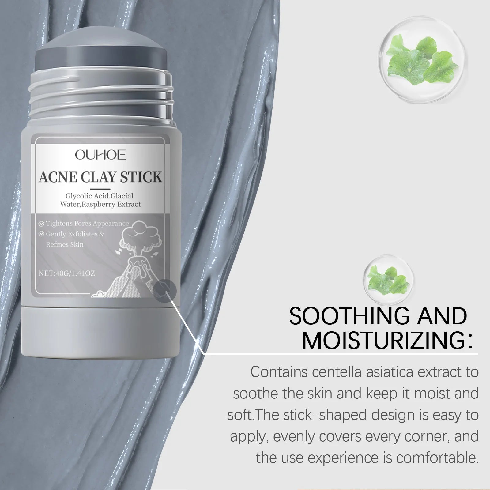 Pore Cleaning Clay Mask Mud Shrinking Pores Moisturizer Hydrating Exfoliating Oil Control Blackhead Pimple Acne Treatment Mask