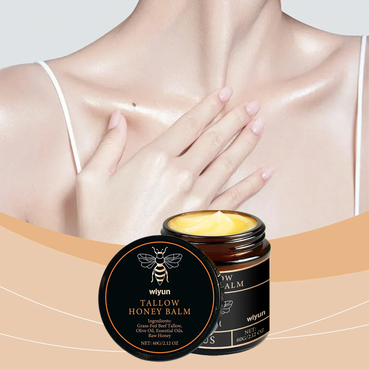 Beef Tallow Honey Cream Brightening Fade Dark Spots Remove Melanin Firming Non-Greasy Lasting Moisturizing Soothing Body Lotion