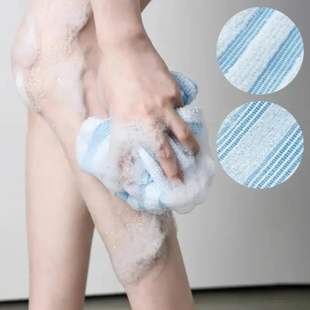 1Pcs Double Sided Long Nylon Exfoliating Back Scrub Towel Japanese Painless Body Mud Rub Strip Shower Bathroom Accessories
