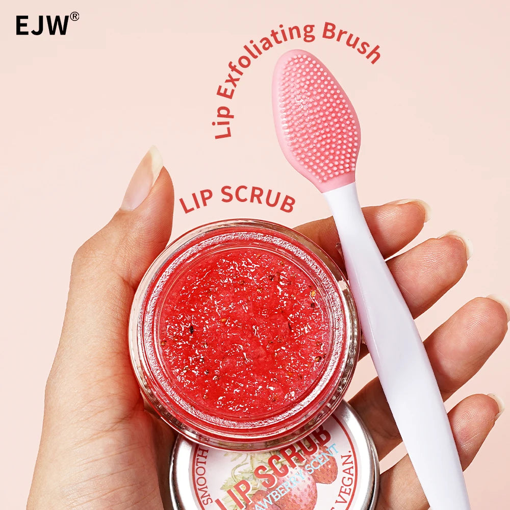 Strawberry Lip Scrub & Repair, Exfoliator & Moisturizer for Chapped, Dry and Flaky Lips,Sugar Lip Scrub Improve Dullness Remove.