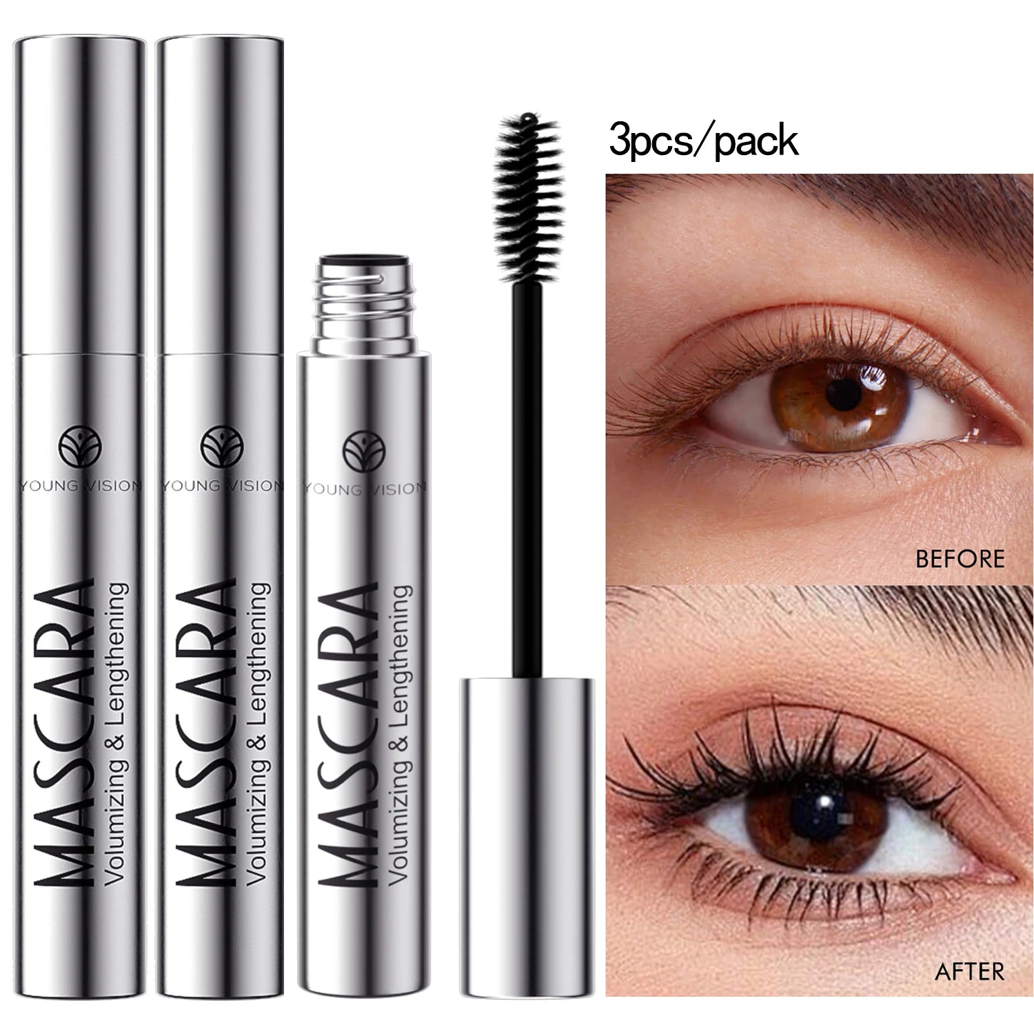 4D Brilliant Starry Sky Black Mascara Slim, Thick, Curled, Waterproof, Long Lasting, Non Staying Mascara