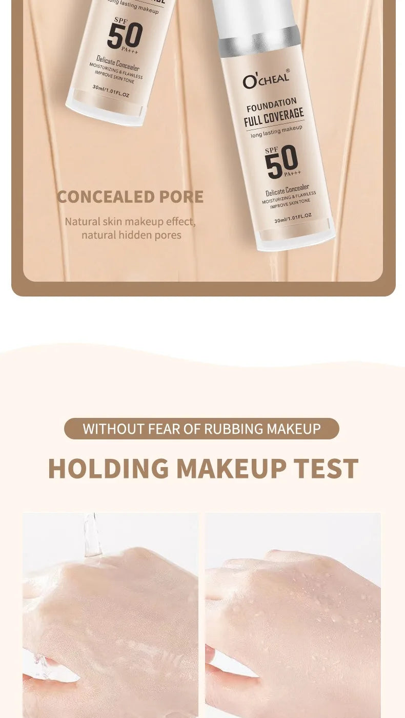 Color Changing Foundation Makeup Concealer Long Lasting Moisturizing Nourishing Oil-Control Skin Face Base Cosmetics