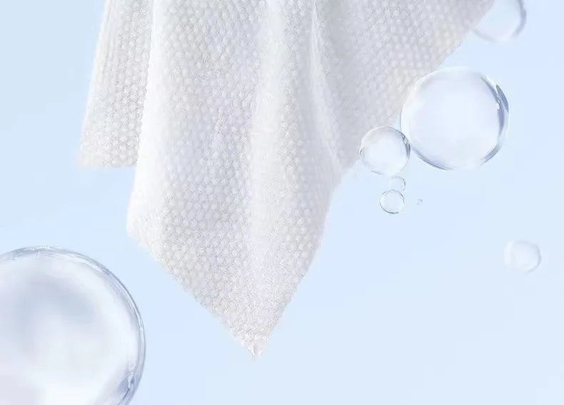 Natural Disposable Face Towel Travel Facial Cleansing Wet And Dry Makeup Remover Pearl Cotton Soft Makeup Nonwoven Towel