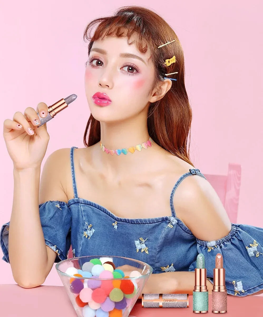 Glitter Lipstick Temperature Color Changing Long Lasting Lip Tint Waterproof Red Pink Sexy Lips Cosmetics Makeup