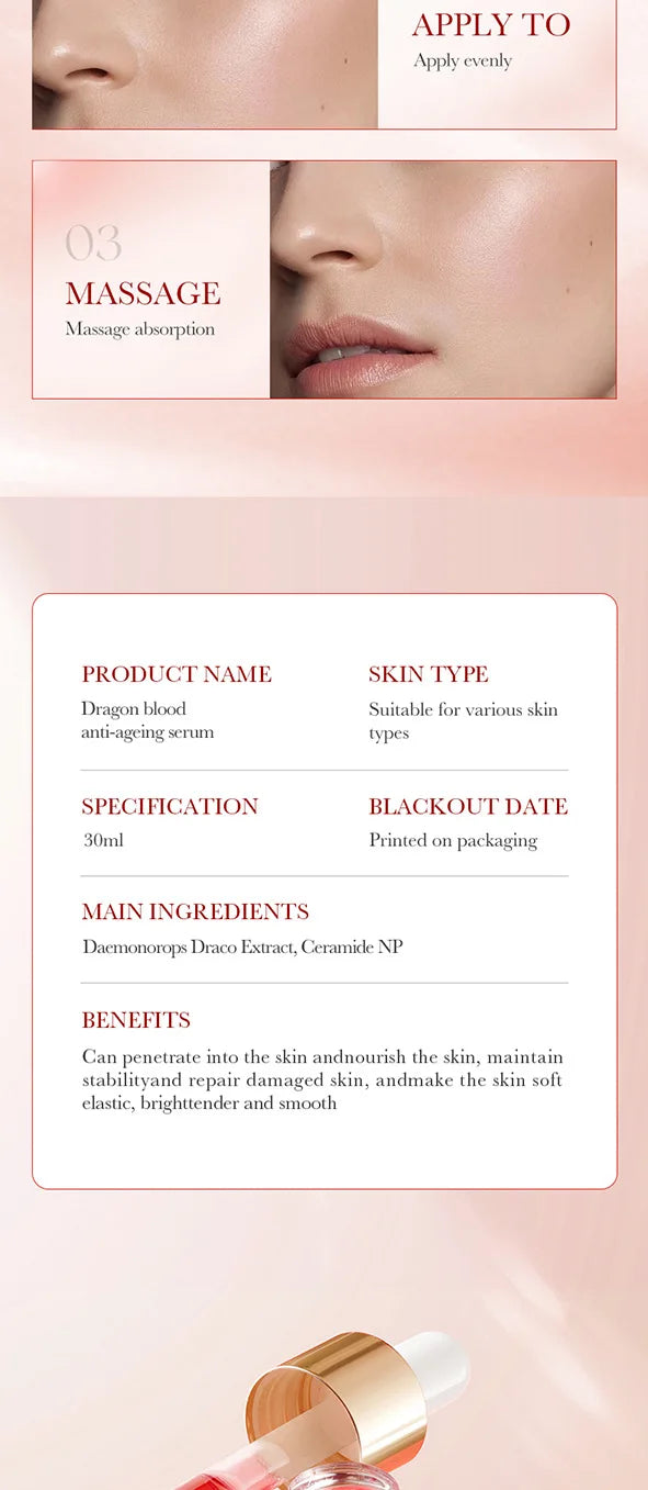 SADOER Ganoderma lucidum Dragon Blood Facial Serum Face Lotion Moisturizing Face Emulsion Oil Refreshing Control Facial Essence