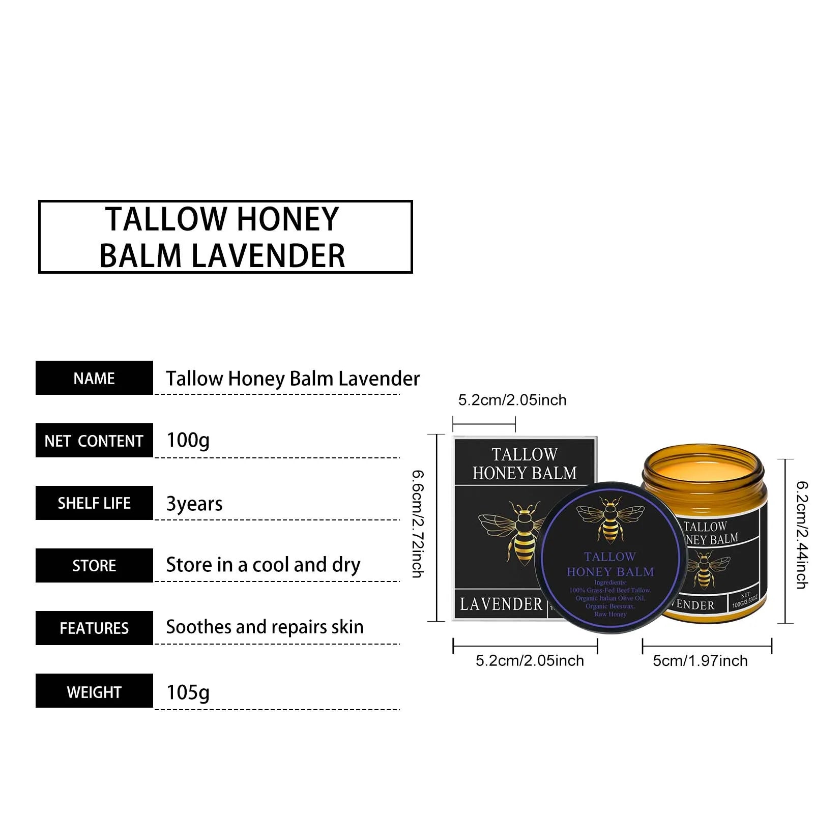 Beef Tallow Honey Cream Brightening Fade Dark Spots Remove Melanin Firming Non-Greasy Lasting Moisturizing Soothing Body Lotion