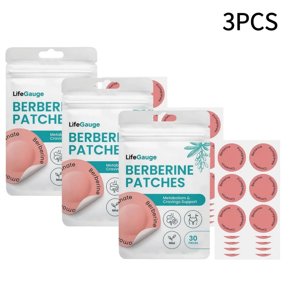 Berberine Transdermal Patches, Natural Metabolism & Cravings Support Patch, Gentle Nourishing Body Care Sticker for Daily Use