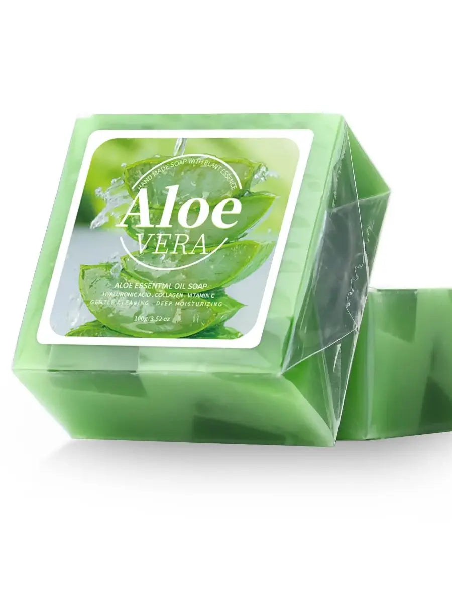 100g B+Aloe Olive Oil Soap Herbal Glycerin Natural Soap Handmade Skin Deep Cleaning Whitening Solid Soap