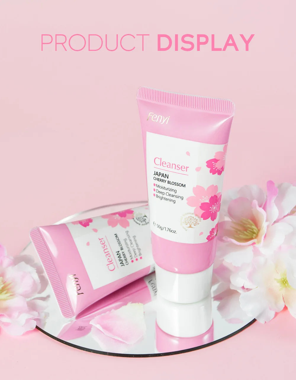 Sakura Gentle Facial Foaming Cleanser Shrink Pores Deep Clean Oil Control Reduce Blackhead Moisturizing Facial Skin Care