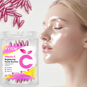 Vitamin C Brightening Skin Moisturizing Capsule Serum, hydrates and smooths the skin, contains plant squalane, vitamin E, magnolia oil, and jojoba seed oil for deep hydration and skin brightening (0.4g x 30 capsules)/bag-1 ba