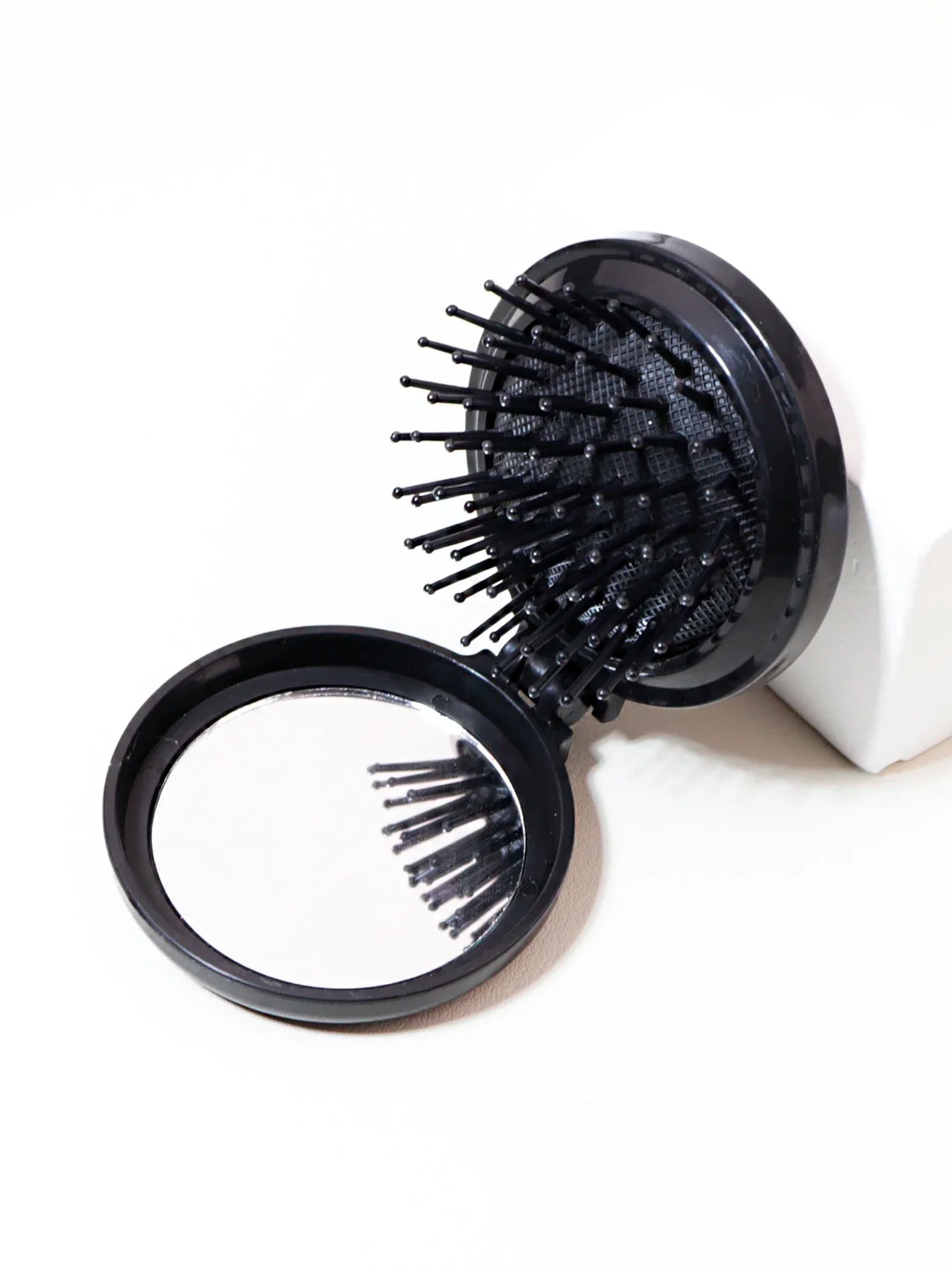 1PC Mini Portable Folding Head Massager Anti-Static Travel Hair Brush Comb Styling Accessory Mirror for Real Hair Wigs
