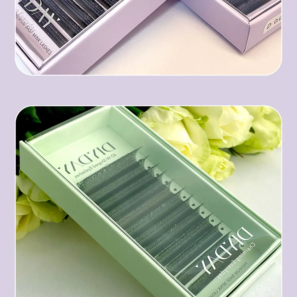 DIYDAY W Shape Eyelash Extension 3d 4d 5d 6d 7d 8d W-Shaped Eyelashes Premade Fans Individual BASF Mink Faux Lashes