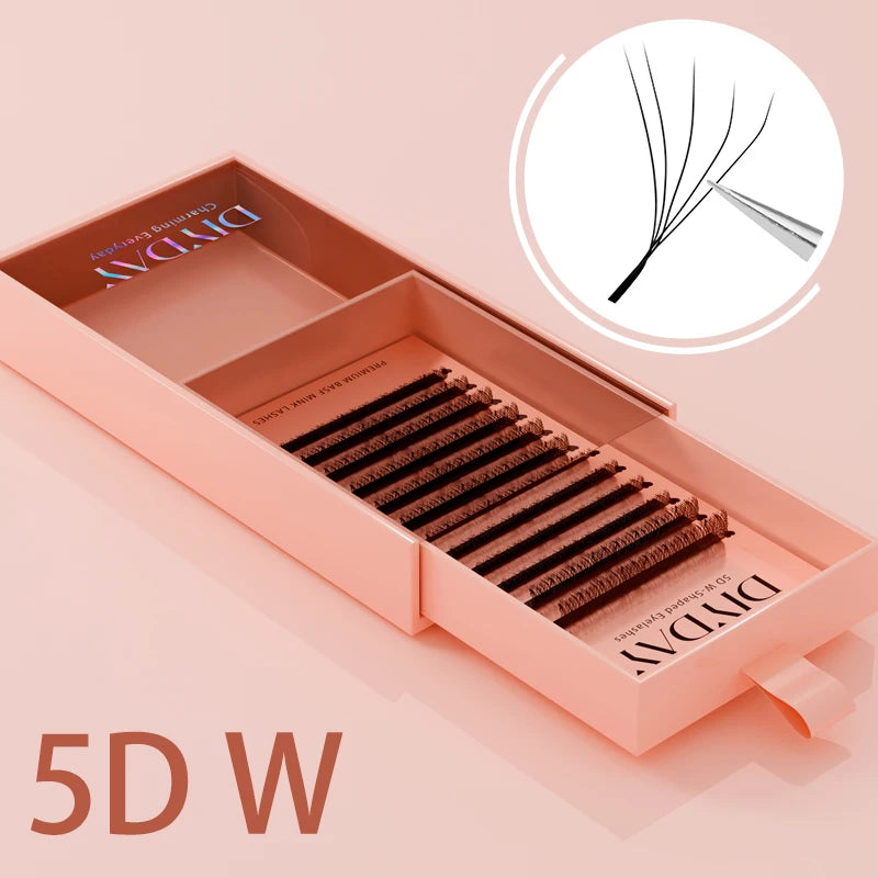 DIYDAY W Shape Eyelash Extension 3d 4d 5d 6d 7d 8d W-Shaped Eyelashes Premade Fans Individual BASF Mink Faux Lashes