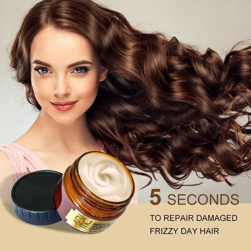 PURC No Steam Hair Mask Intensive Repair Dry Damaged Hair Smooth Silky Anti-Breakage Volumizing Hair Spa Treatment Conditioner