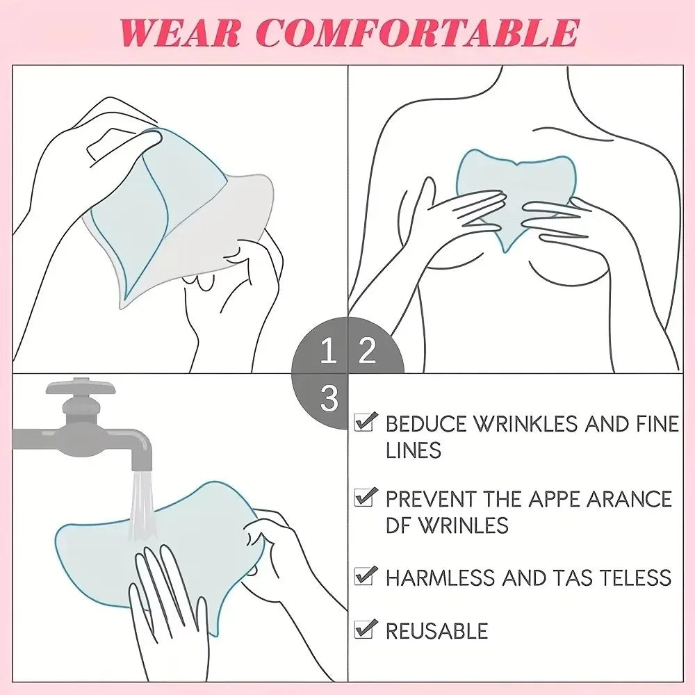New Reusable Chest Pad Silicone Transparent Chest Patch T-shape Breast Lifting Wrinkles Remover Patch Skin Care Tools