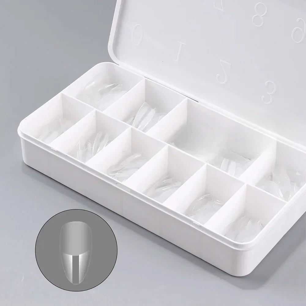 550Piece Medium and short soft gel nail tips Medium Apricot/Coffin Head Full Coverage Matte Extension Tool  Press-On Nail