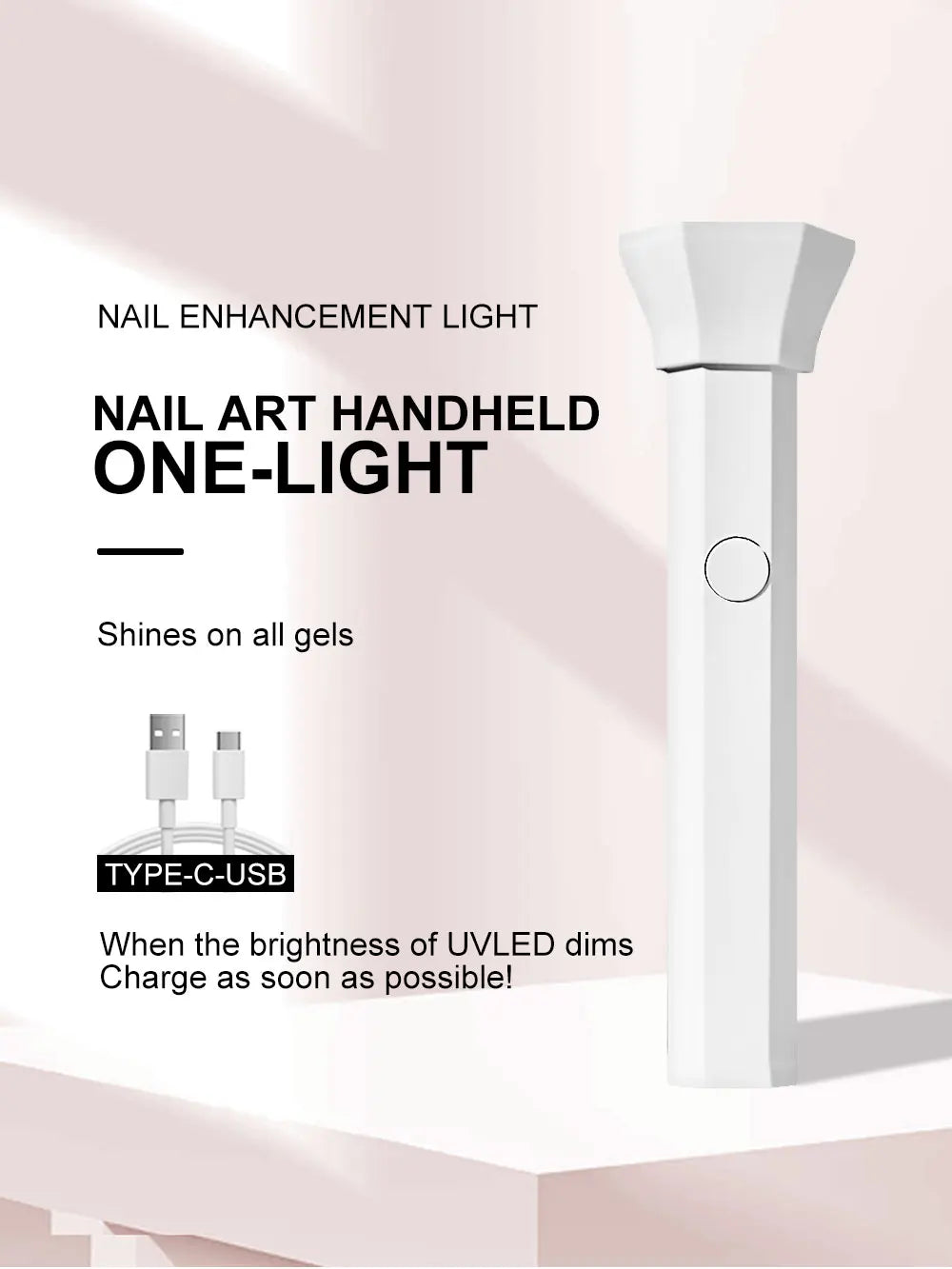 Portable Nail UV LED Lamp And LED Light Support Base Rechargeable for Nails Gel Polish Drying UV Lamp for Nails Art Desk Stand
