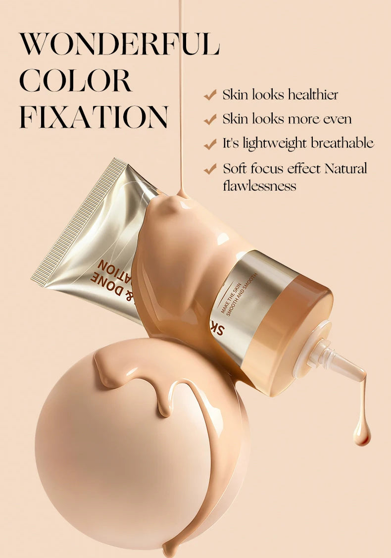 Moisturizing Skin Tint Foundation for All Skin Types, Moisturizing Light Texture Natural Concealer Long Wear Face Makeup