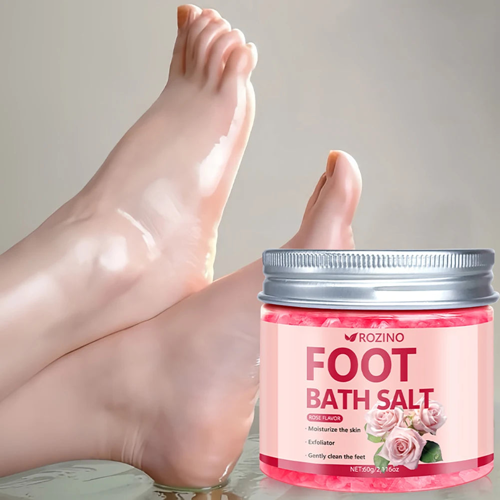 60g Rose Infused Sea Salt Bath Salt Removes Dead Skin Rich In Rose Extract Deep Cleansing Soak Salt for Manicure Pedicure