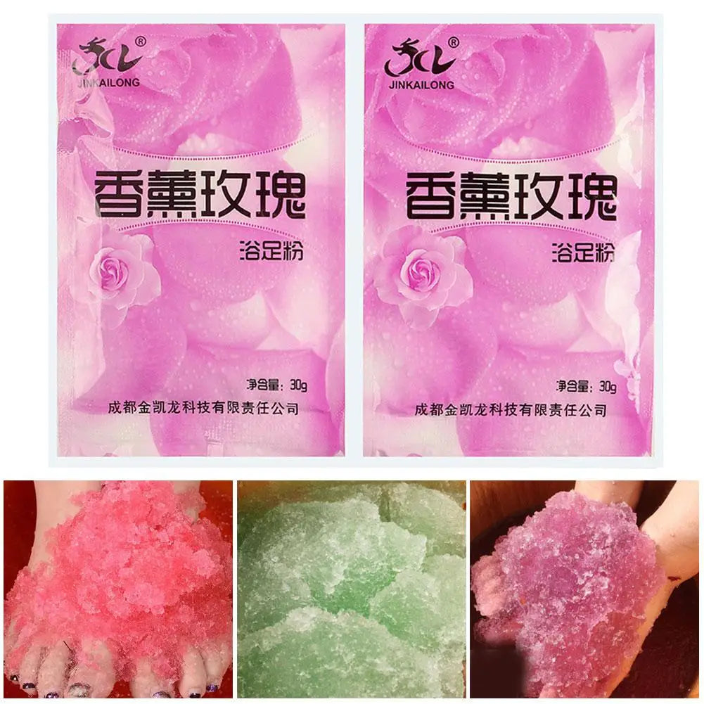 Rose Mint Lavender Bubble Bath Salt Powder Foot Bath Crystal Mud Body Scruber Skin Care Exfoliation SPA Foot Care