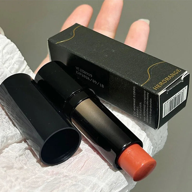 Lipstick Red Brown Lipstick Waterproof Moisturizing Mirror Lipstick Lip Gloss Natural Long-Lasting Makeup Valentine's Day Gift