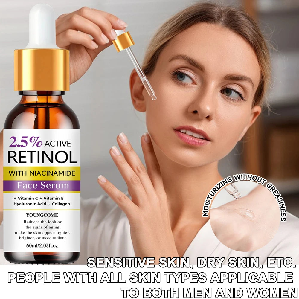 Retinal Face Serum With Niacinamide Vitamin C/E, Hyaluronic Acid & Collagen Softens Skin, Brightening & Radiance Boost
