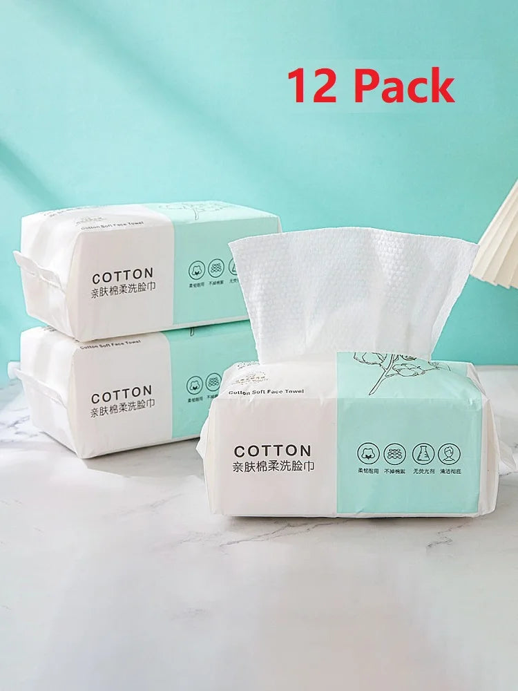 100 Pumps Thickened Disposable Face Towel 100Cotton Soft Fabric Travel Cleansing Dry Wet Makeup Remover Pearl Cotton Reusable