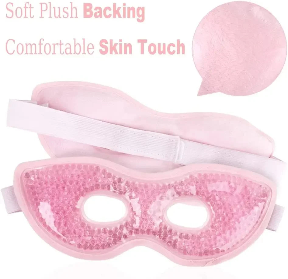 Cooling Gel Eye Mask with Eye Holes Cold Eye Packs for Puffiness & Swelling Reusable Hot Cold Compress Heat Ice Gel Pack