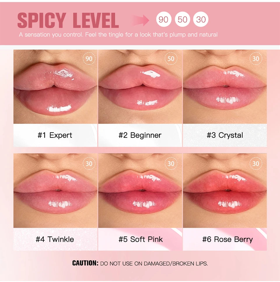 Lakerain Lip Plumper Moisturizing Lip Gloss Transparent Plump Lips Care Lip Stuffer Gift Korean Cosmetics