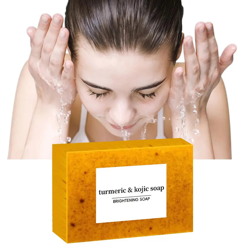 100g Turmeric Hand Made Soap, Lemon Kojic Acid Soap, Shower and Facial Soap  Deep Cleaning For Face Body Skin Care