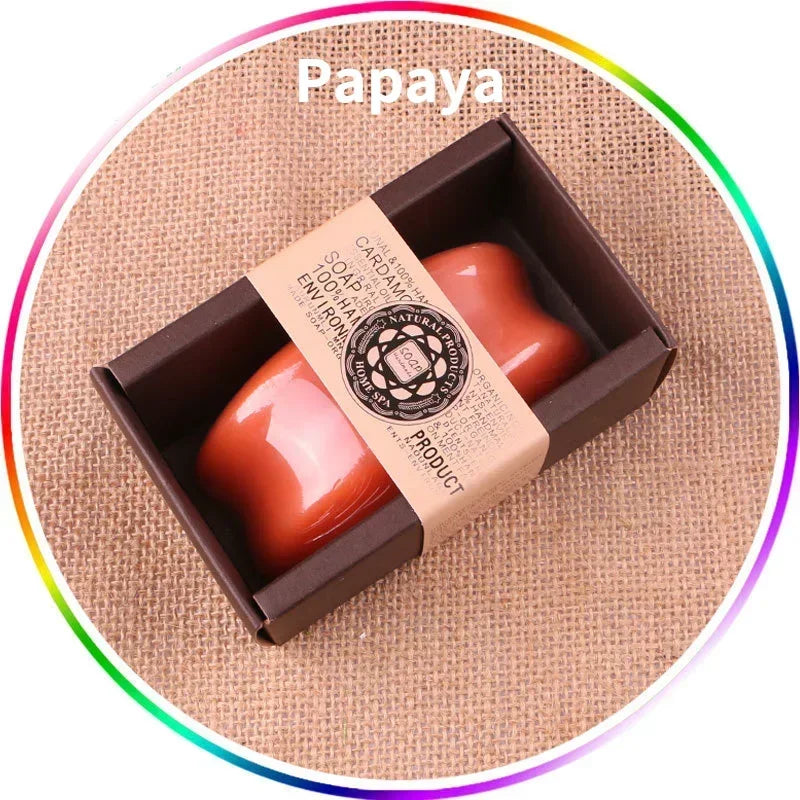 130g Goat Milk Soap Essential Oil Soap for Bamboo Charcoal,Papaya, Sandalwood, Honey, Lemon, Coffe ,Lily