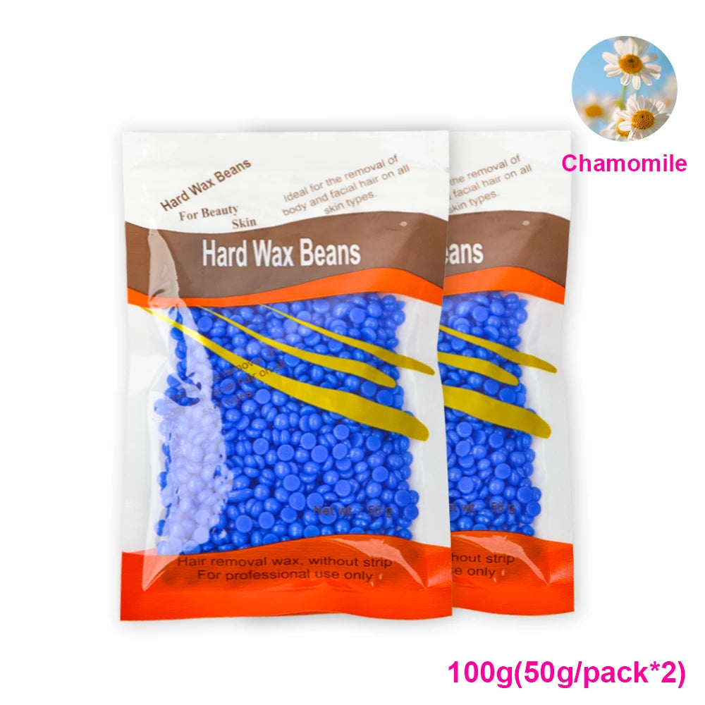 50g /100g/200g Hard Wax Beans Fast Waxing Machine Hot Film Painless for Wax Warmer Waxing Beans for Wax Heater Machine