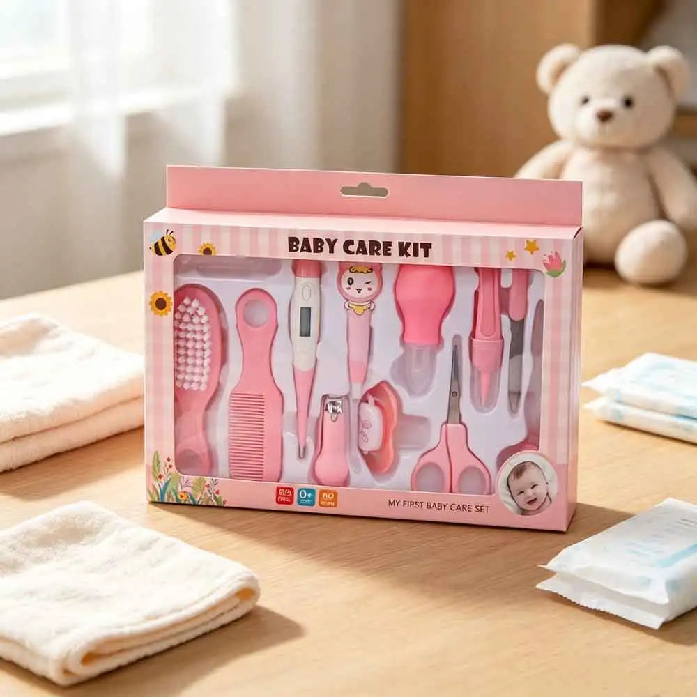 12 Piece Baby Care Set, Baby Medication Care Set, Baby Comb, Brush, Nail Clipper Set, Food Grade Safe, Non-toxic, Easy to Clean
