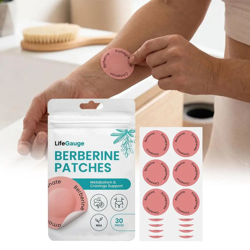 Berberine Transdermal Patches, Natural Metabolism & Cravings Support Patch, Gentle Nourishing Body Care Sticker for Daily Use
