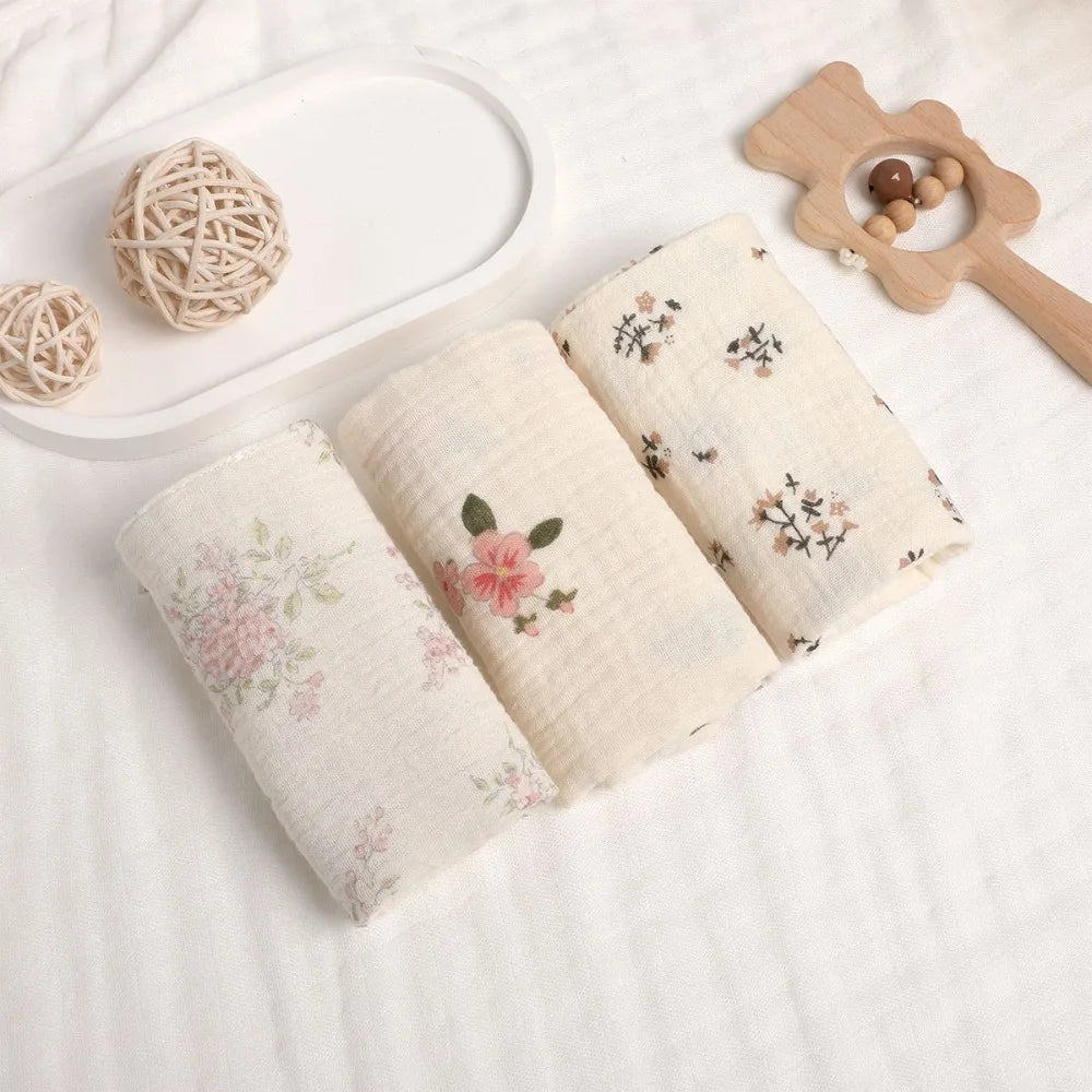 Portable High Quality 4-Layer Pure Cotton Cotton Washcloth Absorbent Soft Square Towels Gauze Cotton Towels Newborn Burp Cloth