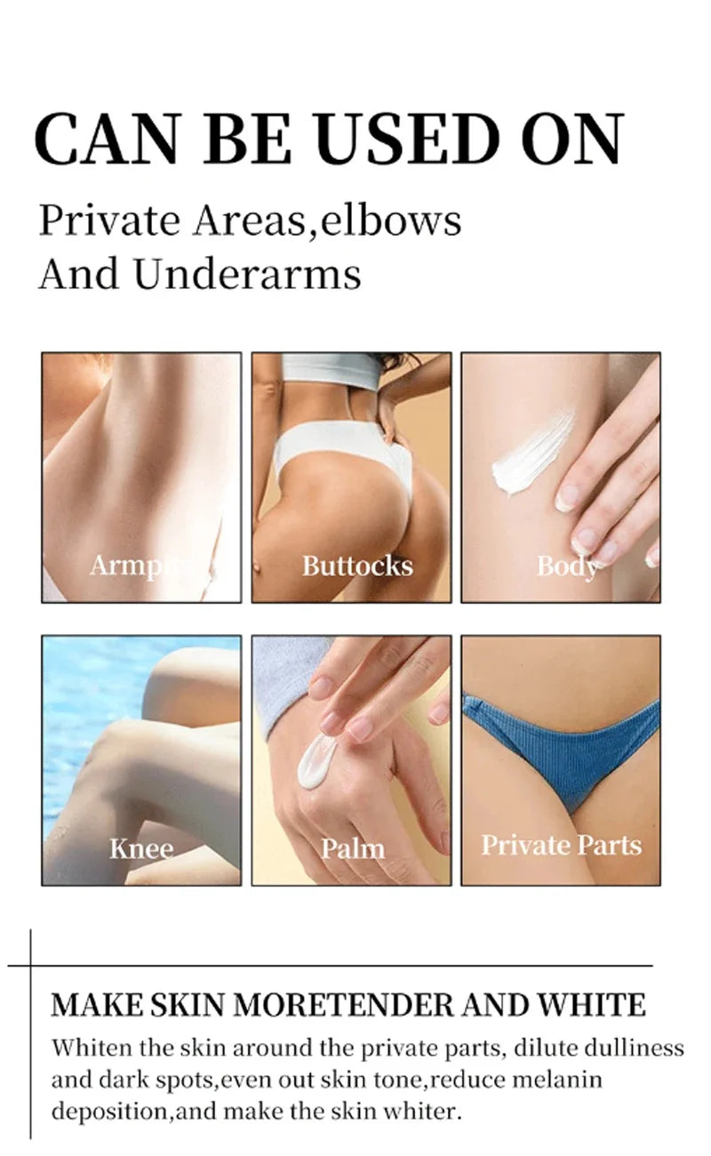 Whitening Cream Private Parts Underarm Bleaching Serum Whiten Butt Knee Brighten Inner Thigh Intimate Parts Dark Remove Melanin