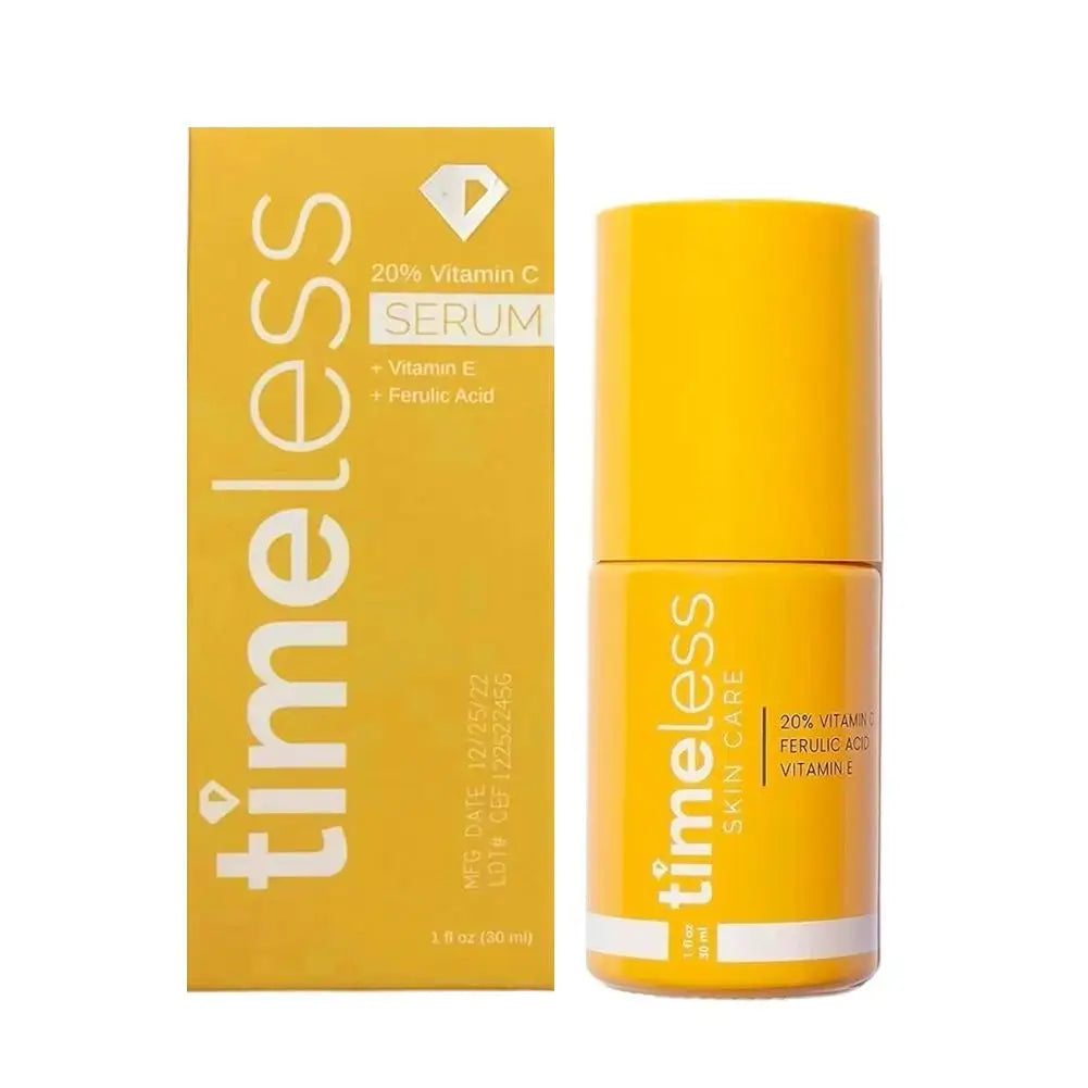 Timeless VC Serum with Ferulic Acid Antioxidant Wrinkle Resistant Hydrating Firming Reduce Fine Lines Essence for Brightens Skin