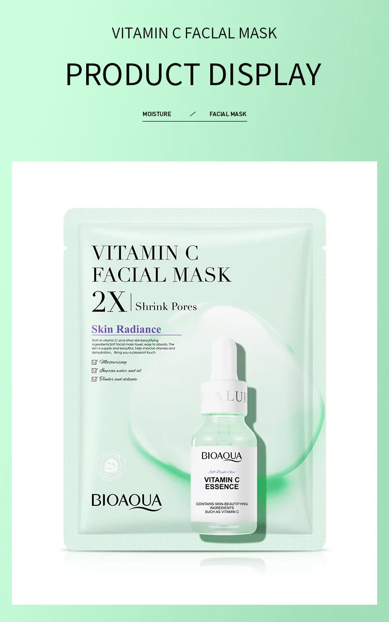 20pcs/5pcs Centella Collagen Face Mask VC Moisturizing Refreshing Sheet Masks Hyaluronic Acid  Facial Mask Skin Care Products