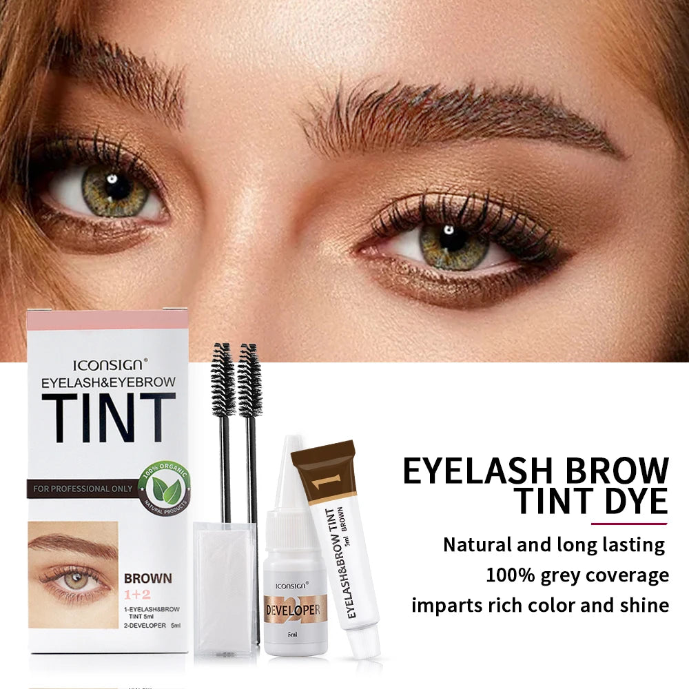 ICONSIGN Eyelash Eyebrow Dye Tint Kit Mascara Lift Tinting Tattoo Eyes Makeup Tools Keep 60 To 80 Days
