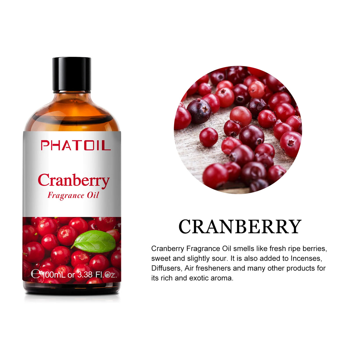 Phatoil 100ml Blueberry Fragrance Oils Coconut Vanilla Green Apple Mango Cranberry Strawberry Grape Guava Cherry Esssential Oils
